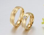 18K Gold Plated High Polished Couple Rings M01987