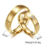 18K Gold Plated High Polished Couple Rings M01987