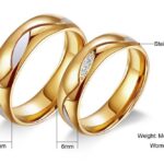 18K Gold Plated High Polished Couple Rings M01988