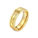 18K Gold Plated High Polished Couple Rings M01989
