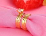 18K Gold Plated High Polished Couple Rings M01989
