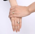 18K Gold Plated High Polished Couple Rings M01990