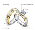 18K Gold Plated High Polished Couple Rings M01990