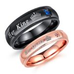 18K Gold Plated High Polished Couple Rings M02012
