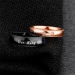 18K Gold Plated High Polished Couple Rings M02012