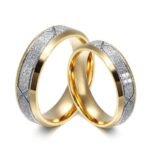 18K Gold Plated High Polished Couple Rings M02239