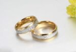 18K Gold Plated High Polished Couple Rings M02239