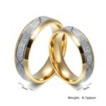 18K Gold Plated High Polished Couple Rings M02239
