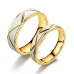 18K Gold Plated High Polished Couple Rings M02242