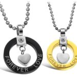 18K Gold Plated Korean Style Rhinestone Couple Necklace M00718