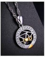 18K Gold Plated Moon and Star Couple Rhinestone Necklaces M01479