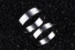 18K White Gold Plated High Polished Couple Rings M01991