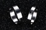 18K White Gold Plated High Polished Couple Rings M01991