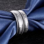 18K White Gold Plated High Polished Couple Rings M02241