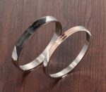 316L Stainless Steel 18K Gold Plated Couple Bangles Jewelry Set M01608