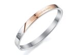 316L Stainless Steel 18K Gold Plated Couple Bangles Jewelry Set M01608