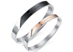 316L Stainless Steel 18K Gold Plated Couple Bangles Jewelry Set M01608