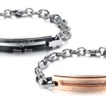 316L Stainless Steel 18K Gold Plated Couple Bracelets Jewelry Set M01606