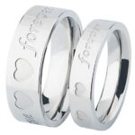 316L Stainless Steel 18K Gold Plated Couple Rings Jewelry Set M01618