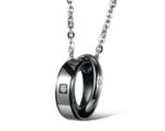 316L Stainless Steel 18K Gold Plated Couples Lovers Necklaces M01498