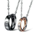 316L Stainless Steel 18K Gold Plated Couples Lovers Necklaces M01498