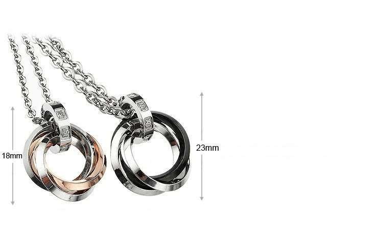 316L Stainless Steel 18K Gold Plated Couples Lovers Necklaces M01499