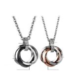 316L Stainless Steel 18K Gold Plated Couples Lovers Necklaces M01499