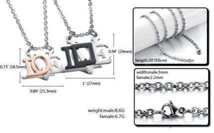 316L Stainless Steel 18K Gold Plated Couples Lovers Necklaces M01500