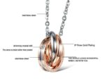 316L Stainless Steel 18K Gold Plated Couples Lovers Necklaces M01501