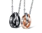 316L Stainless Steel 18K Gold Plated Couples Lovers Necklaces M01501