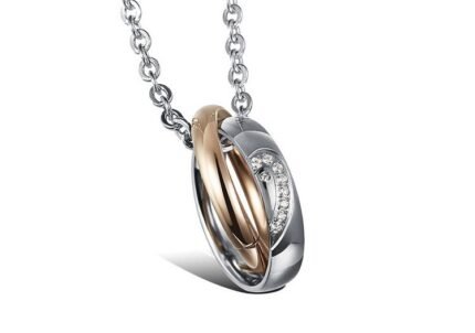 316L Stainless Steel 18K Gold Plated Couples Lovers Necklaces M01502
