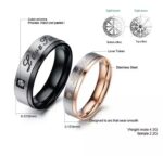 316L Stainless Steel Titanium Plated Couple Rings M01939