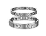 316L Stainless Steel and Titanium 18K Gold Plated Couple Bracelets Jewelry Set M01781