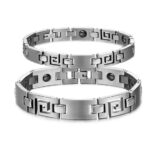 316L Stainless Steel and Titanium 18K Gold Plated Couple Bracelets Jewelry Set M01781