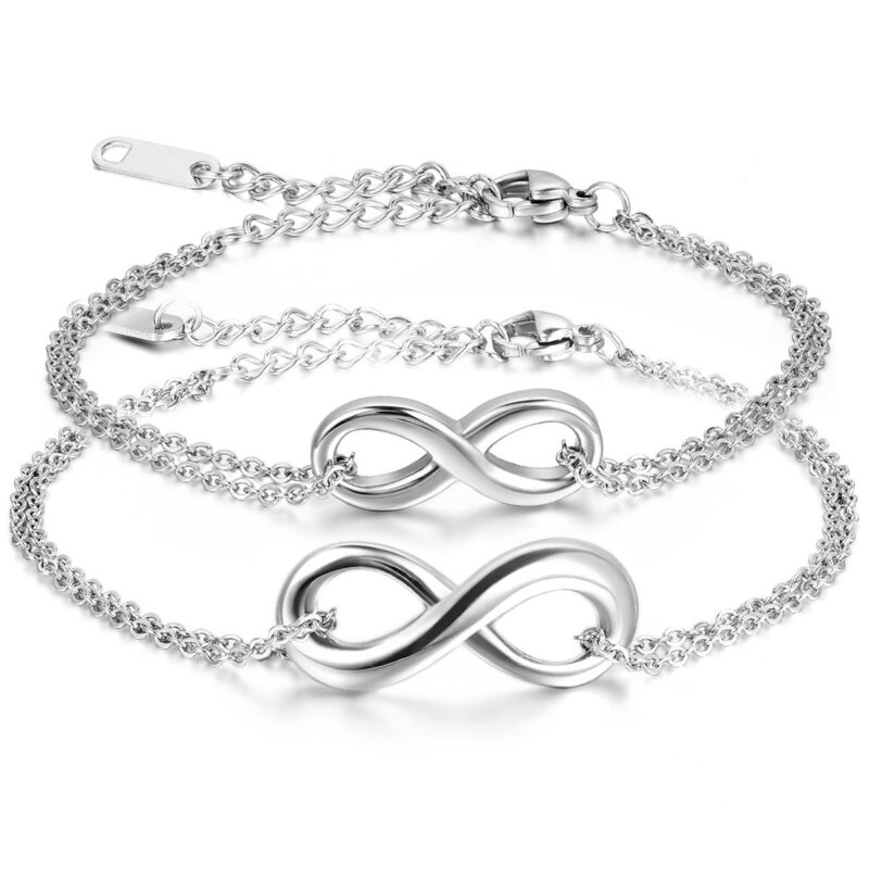 316L Stainless Steel and Titanium 18K Gold Plated Couple Bracelets Jewelry Set M01782