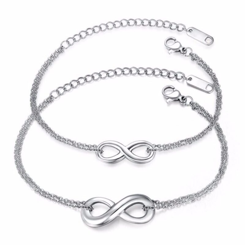 316L Stainless Steel and Titanium 18K Gold Plated Couple Bracelets Jewelry Set M01782
