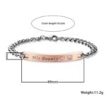 316L Stainless Steel and Titanium 18K Gold Plated Couple Bracelets Jewelry Set M01783