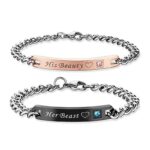 316L Stainless Steel and Titanium 18K Gold Plated Couple Bracelets Jewelry Set M01783