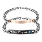 316L Stainless Steel and Titanium 18K Gold Plated Couple Bracelets Jewelry Set M01785