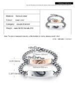 316L Stainless Steel and Titanium 18K Gold Plated Couple Bracelets Jewelry Set M01786