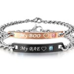 316L Stainless Steel and Titanium 18K Gold Plated Couple Bracelets Jewelry Set M01787
