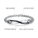 316L Stainless Steel and Titanium 18K Gold Plated Couple Bracelets Jewelry Set M01789
