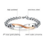 316L Stainless Steel and Titanium 18K Gold Plated Couple Bracelets Jewelry Set M01789