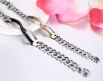 316L Stainless Steel and Titanium 18K Gold Plated Couple Bracelets Jewelry Set M01789