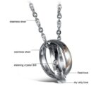 316L Stainless Steel and Titanium 18K Gold Plated Couple Necklaces Jewelry Set M01320