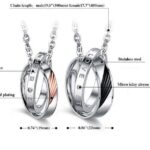 316L Stainless Steel and Titanium 18K Gold Plated Couple Necklaces Jewelry Set M01589