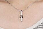 316L Stainless Steel and Titanium 18K Gold Plated Couple Necklaces Jewelry Set M01622