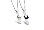 316L Stainless Steel and Titanium 18K Gold Plated Couple Necklaces Jewelry Set M01622