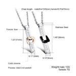 316L Stainless Steel and Titanium 18K Gold Plated Couple Necklaces Jewelry Set M01622