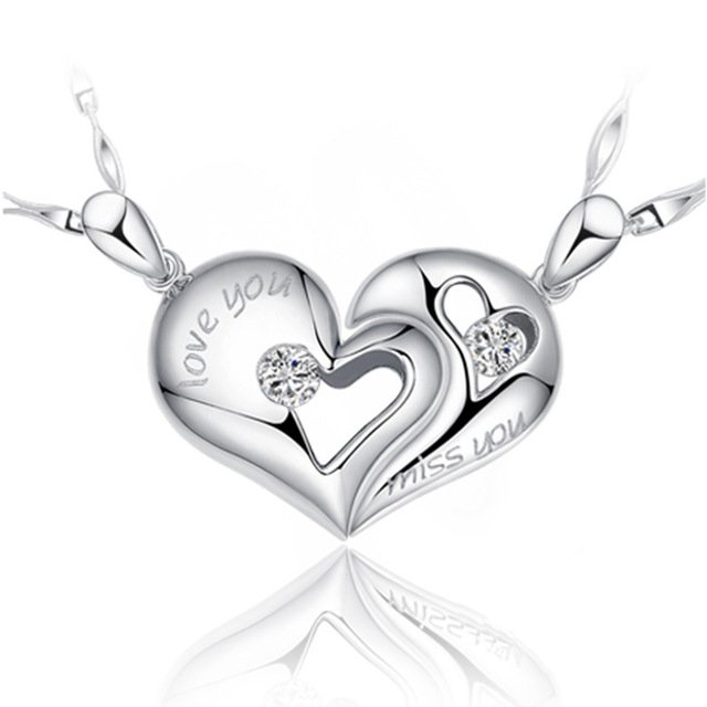 316L Stainless Steel and Titanium 18K Gold Plated Couple Necklaces Jewelry Set M01772
